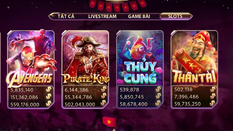 Sảnh Slots tại BOSSFUN kịch tính